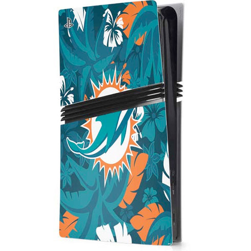 NFL Miami Dolphins Tropical Print PS5 Pro Console Skin